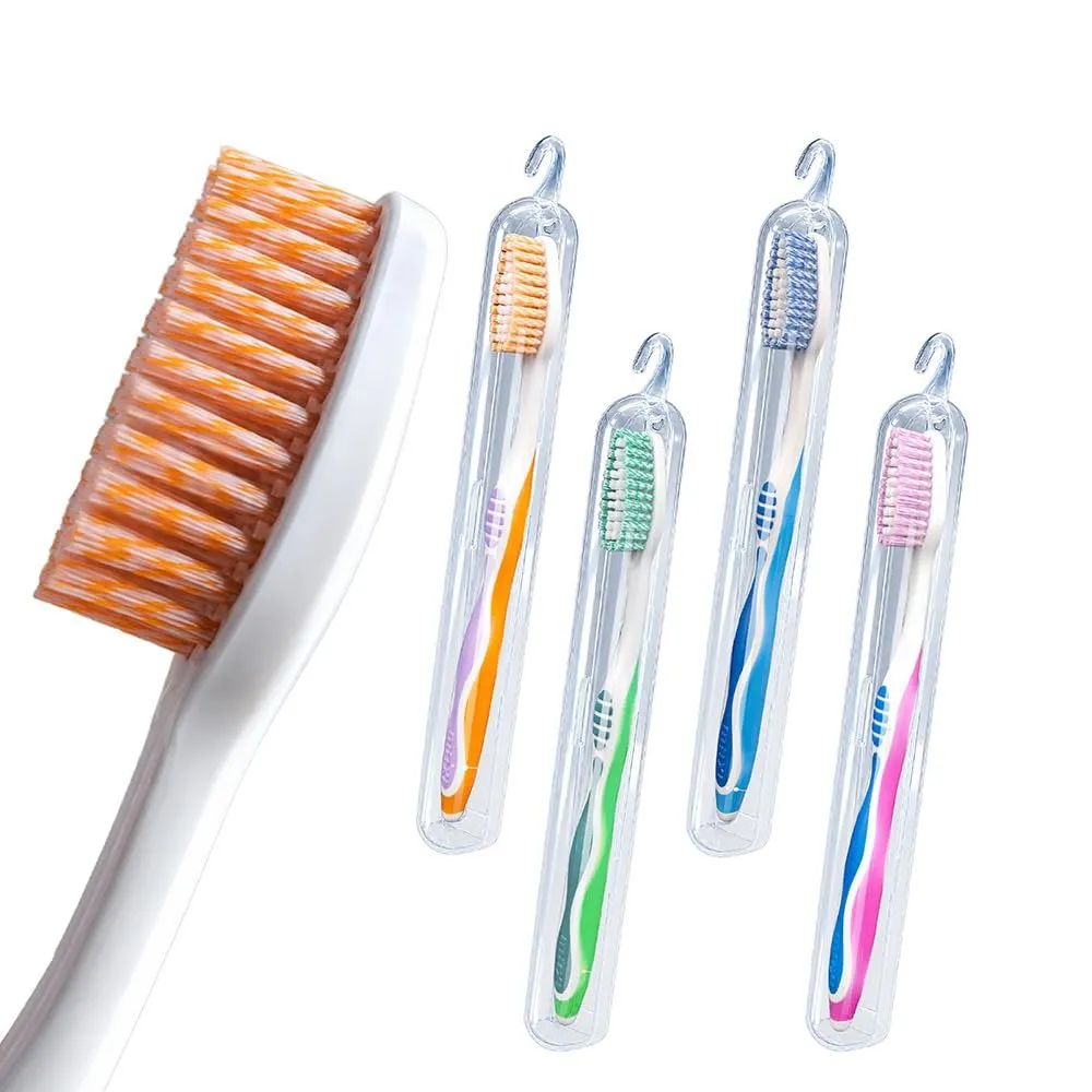 MAXI Candy hard toothbrushes in clear travel cases