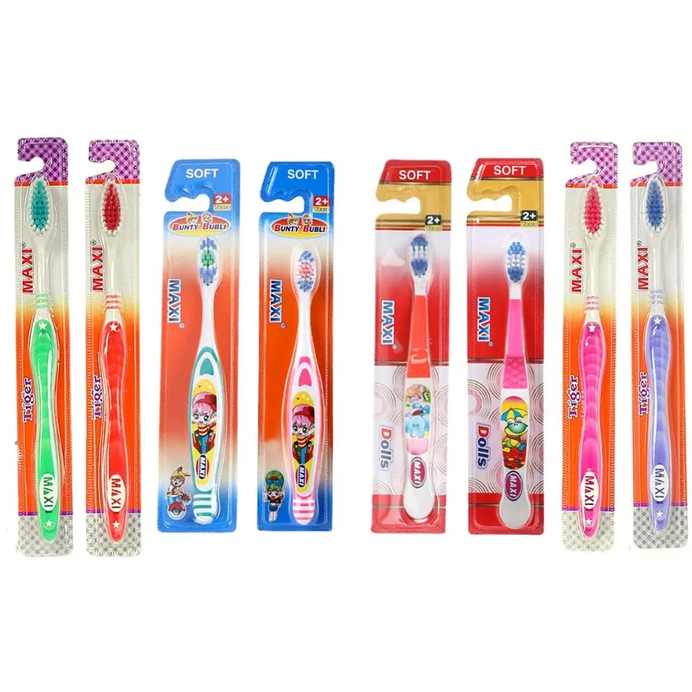 MAXI family pack of adult and kids toothbrushes