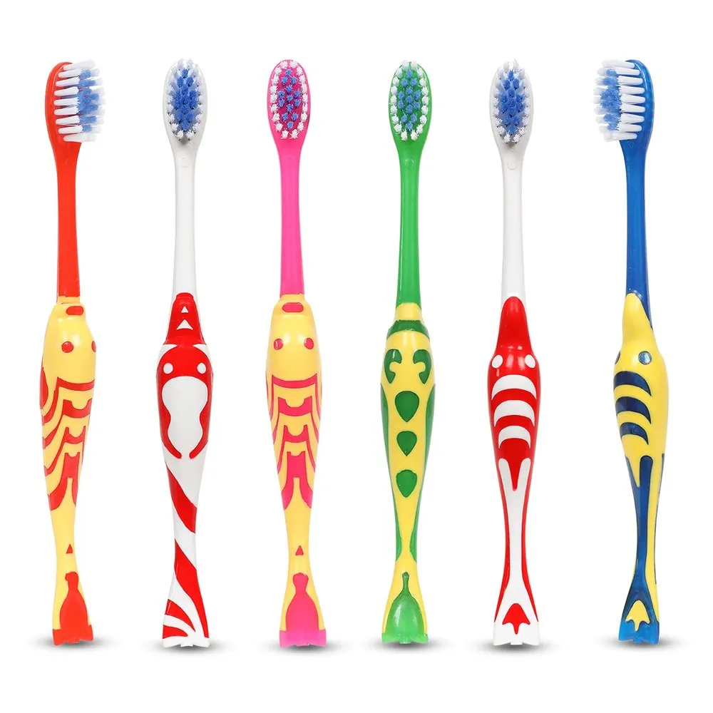 MAXI Goldie kids toothbrushes with fish-shaped handles